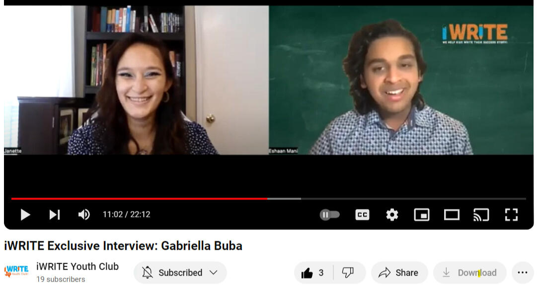 iWrite Exclusive Interview: Gabriella Buba
